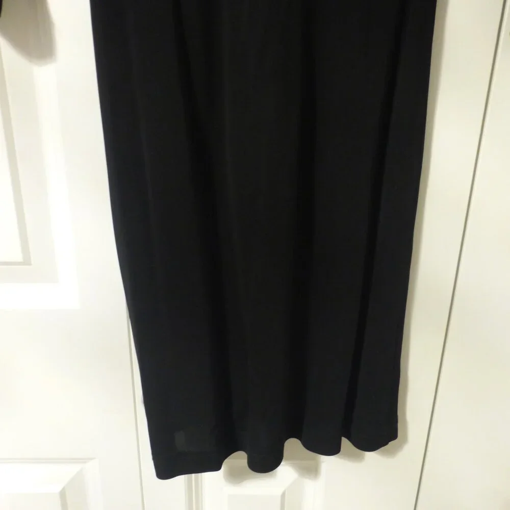 BEBE black yoke three quarter sleeve dress with mesh insert - Picture 3 of 7
